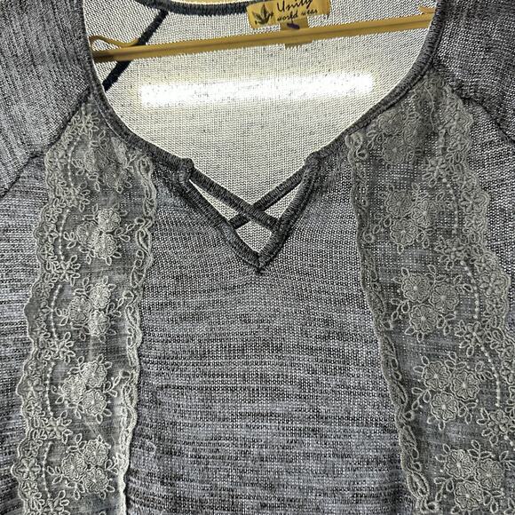 Unity Tunic Blouse Women XL Blue Bohemian Boho Lightweight Artsy Fairy - Picture 10 of 10